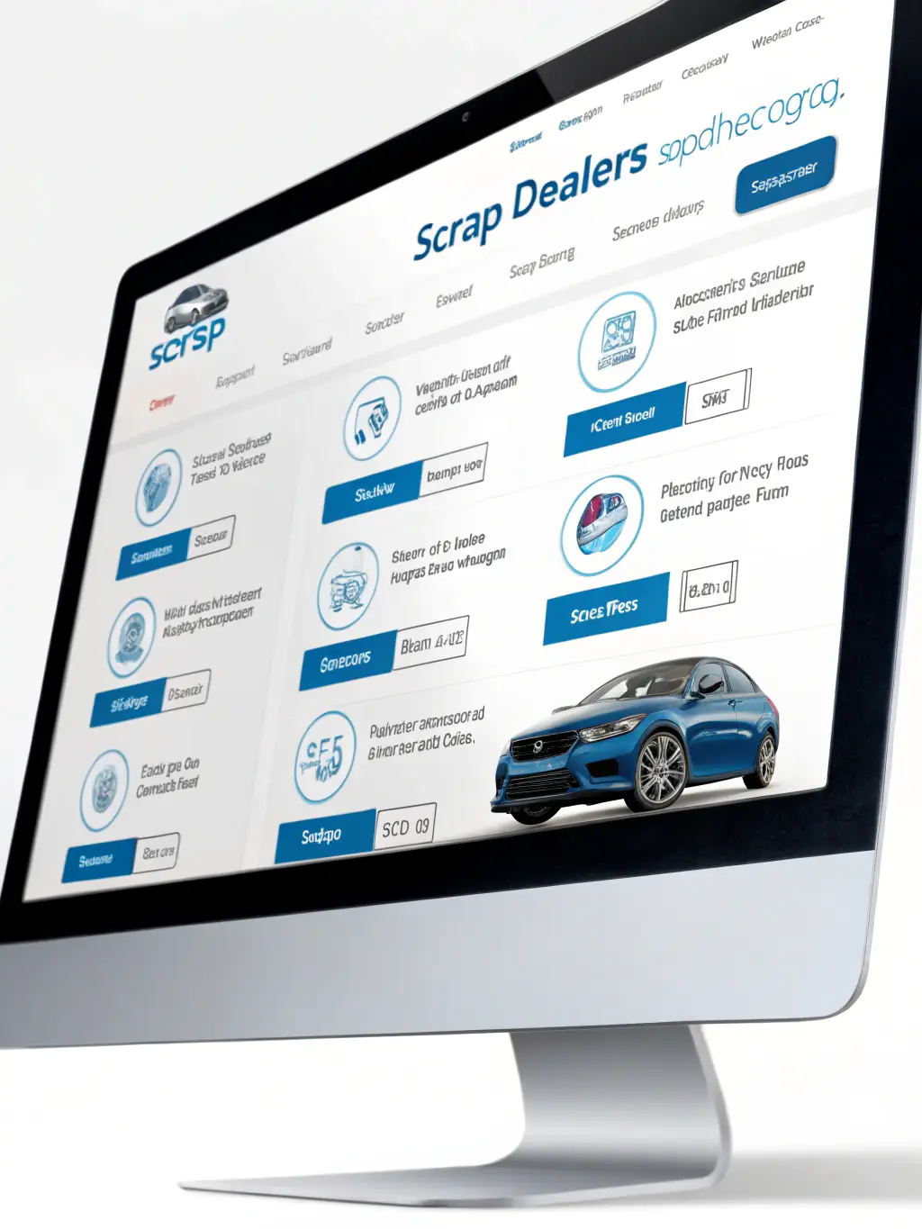 A sleek computer screen displaying a curated list of premium and standard vehicles, with highlighted features and prices, set against a modern, black-and-silver workspace.